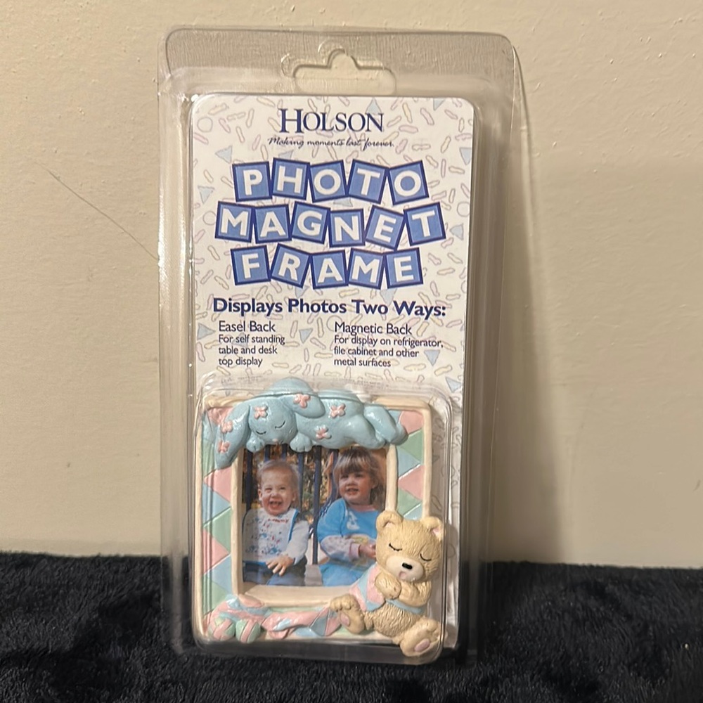 Vintage Holson Baby Photo Easel/Magnet Frame